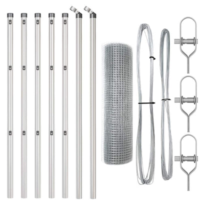 Zaunpfosten Silber 10 x 0,6 m (12 x 12 mm Netz) Stahl