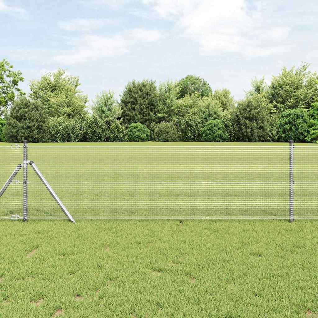 vidaXL Zaunpfosten Silber 10 x 0,8 m (16 x 16 mm Draht) Stahl