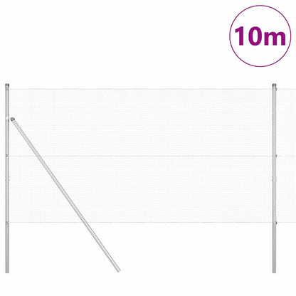 vidaXL Zaunpfosten Silber 10 x 1 m (12 x 12 mm Maschen ) Stahl