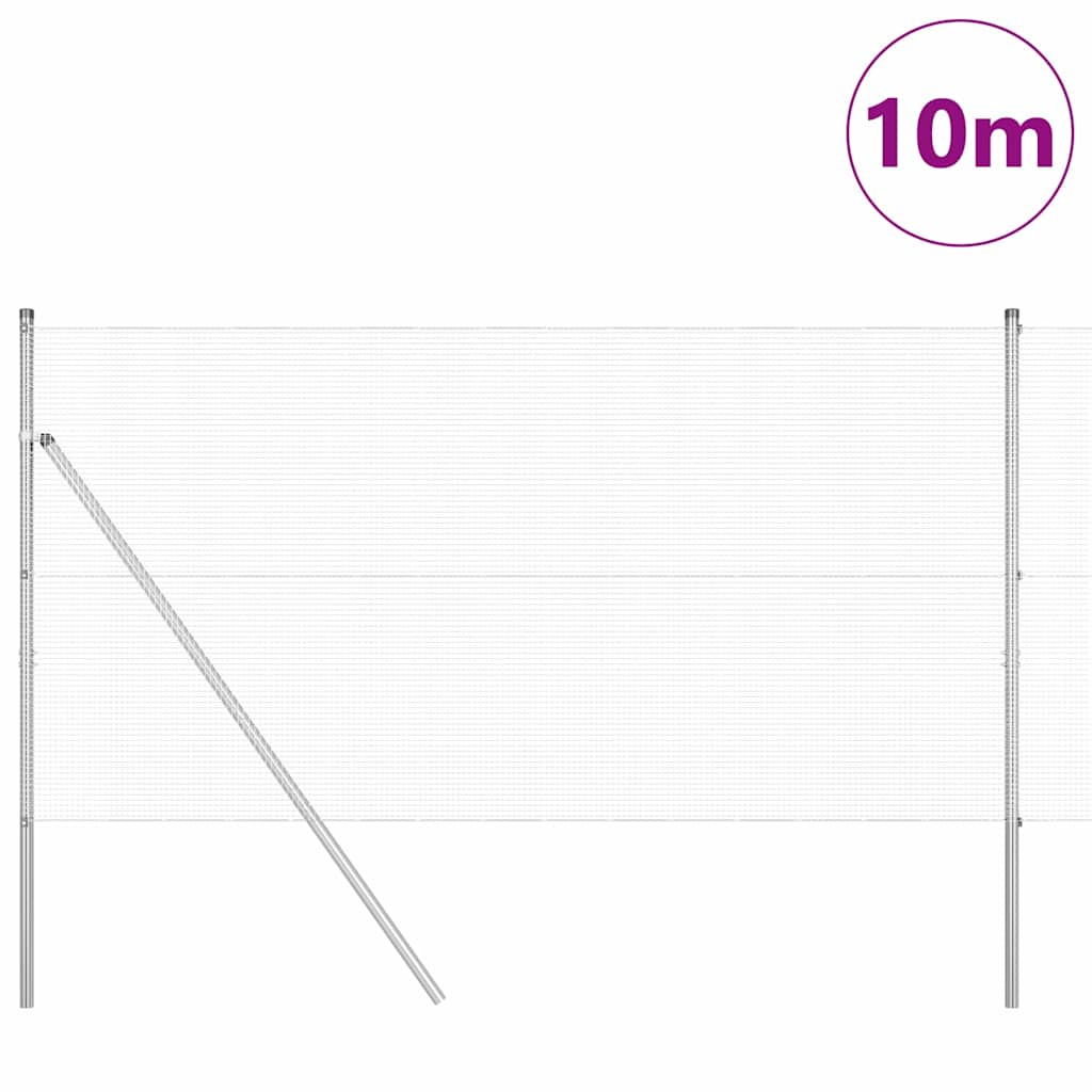 vidaXL Zaunpfosten Silber 10 x 1,2 m (12 x 12 mm Draht) Stahl