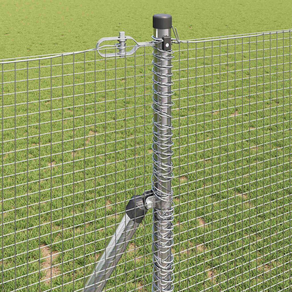 vidaXL Zaunpfosten Silber 10 x 1,2 m (16 x 16 mm Netz) Stahl