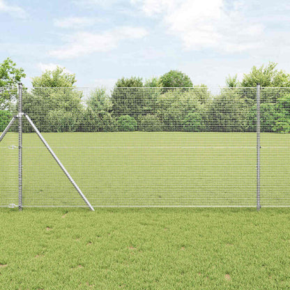 vidaXL Zaunpfosten Silber 10 x 1,2 m (16 x 16 mm Netz) Stahl