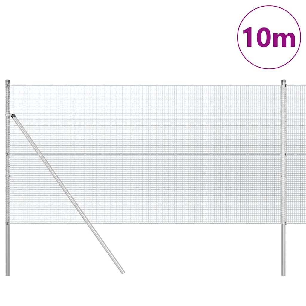 vidaXL Zaunpfosten Silber 10 x 1,2 m (16 x 16 mm Netz) Stahl