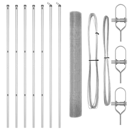 Zaunpfosten Silber 10 x 1,2 m (25 x 25 mm Maschen) Stahl