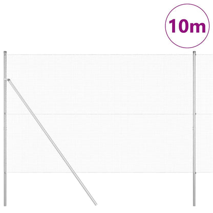 vidaXL Zaunpfosten Silber 10 x 1,5 m (12 x 12 mm Maschenweite) Stahl