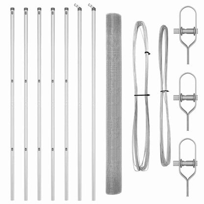 Zaunpfosten Silber 10 x 1,5 m (16 x 16 mm Gitter) Stahl