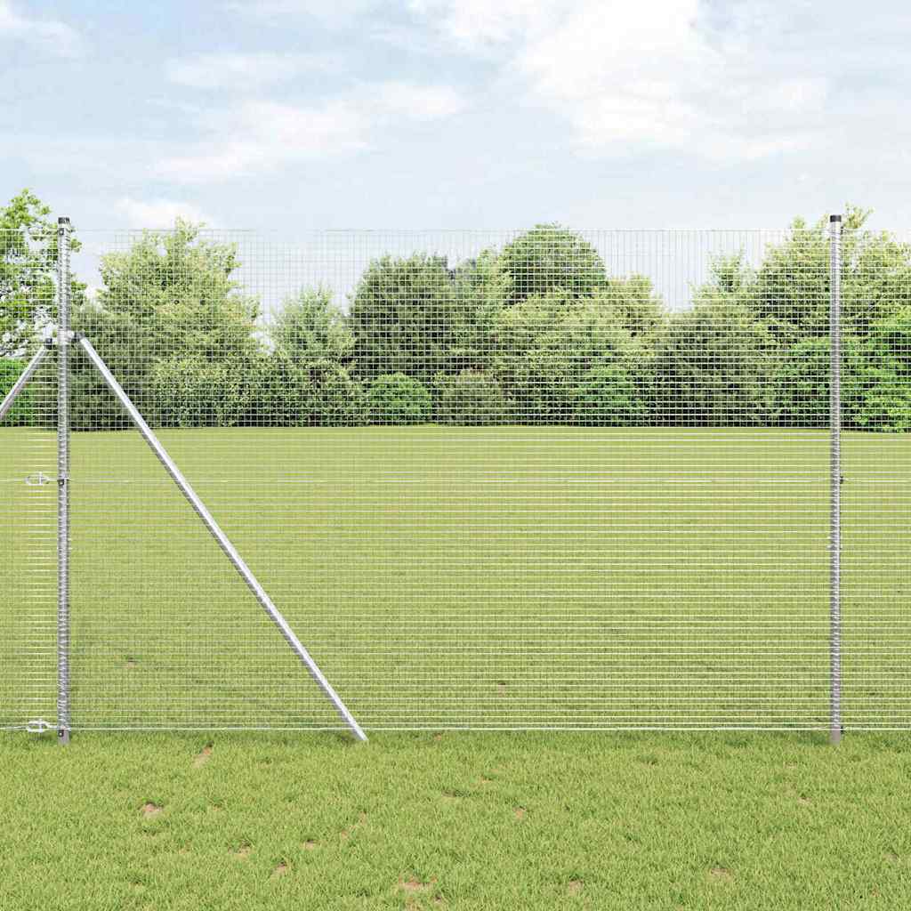 vidaXL Zaunpfosten Silber 10 x 1,5 m (19 x 19 mm Maschenweite) Stahl