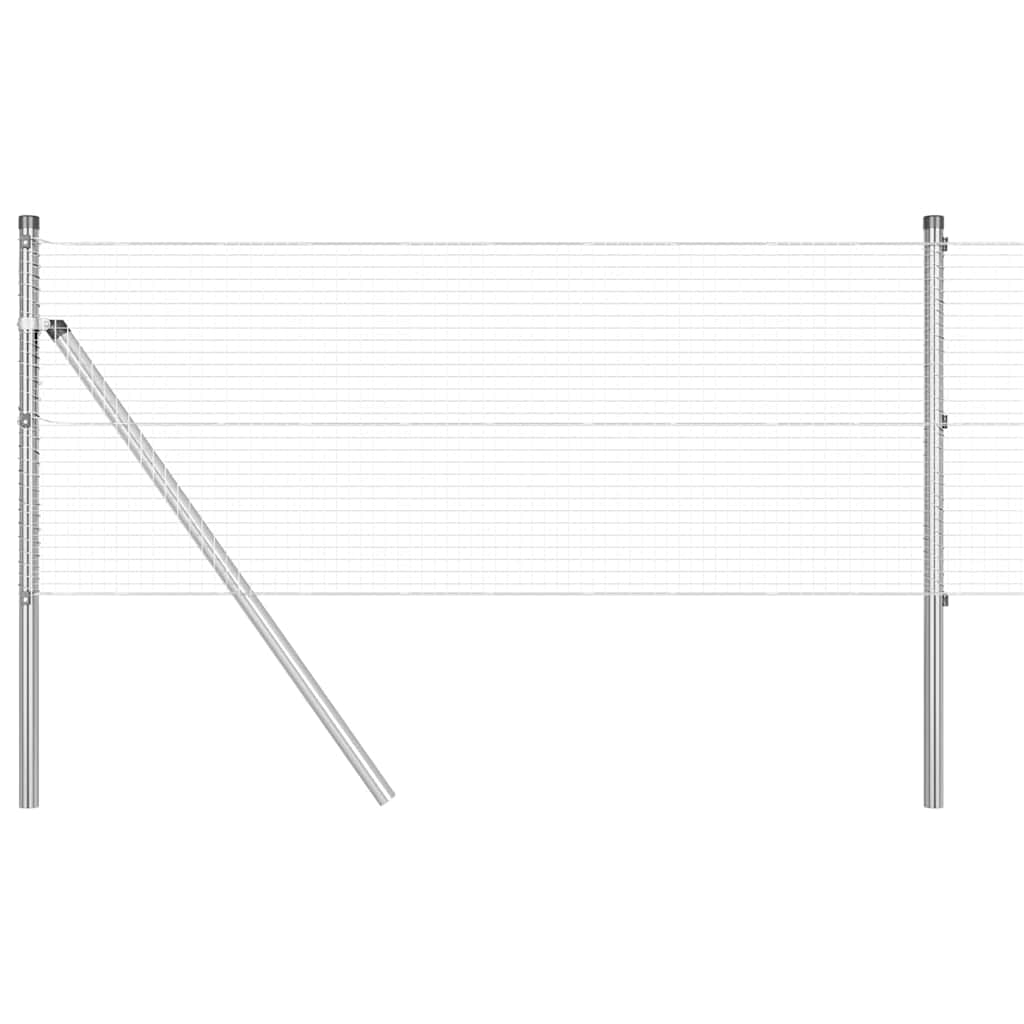 vidaXL Zaunpfosten Silber 25 x 0,5 m (19 x 19 mm Maschenweite) Stahl