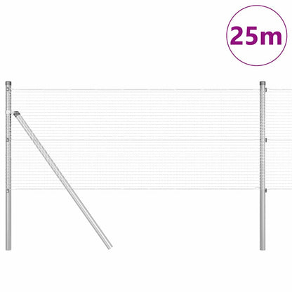 vidaXL Zaunpfosten Silber 25 x 0,6 m (16 x 16 mm Draht) Stahl