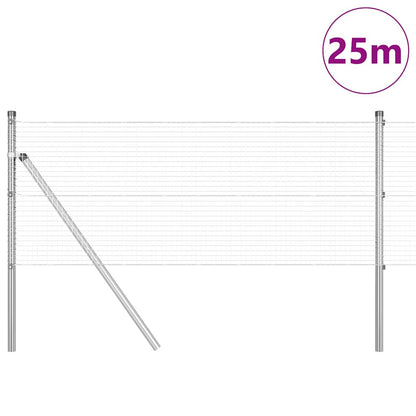 vidaXL Zaunpfosten Silber 25 x 0,6 m (19 x 19 mm Maschen) Stahl