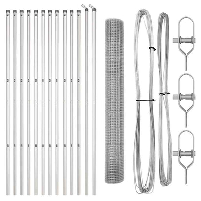 Zaunpfosten Silber 25 x 1 m (12 x 12 mm Masche) Stahl