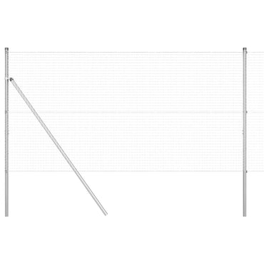 vidaXL Zaunpfosten Silber 25 x 1 m (25 x 25 mm Masche) Stahl