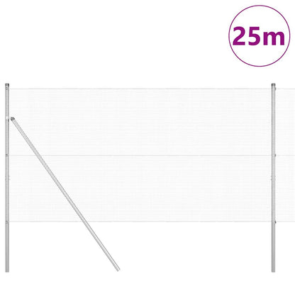 vidaXL Zaunpfosten Silber 25 x 1,2 m (12 x 12 mm Masche) Stahl