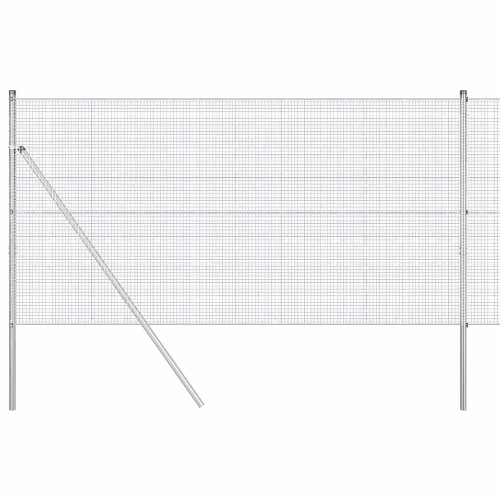 vidaXL Zaunpfosten Silber 25 x 1,4 m (16 x 16 mm Maschen) Stahl