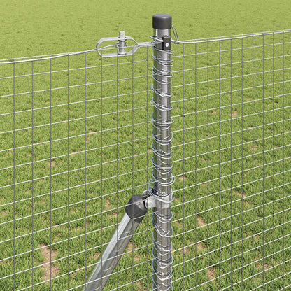 vidaXL Zaunpfosten Silber 25 x 1,4 m (25 x 25 mm Maschen) Stahl