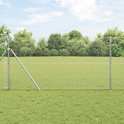 vidaXL Zaunpfosten Silber 25 x 1,4 m (25 x 25 mm Maschen) Stahl