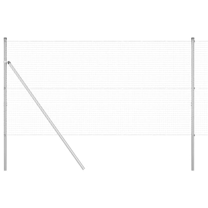 vidaXL Zaunpfosten Silber 25 x 1,4 m (25 x 25 mm Maschen) Stahl