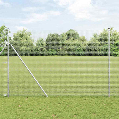 vidaXL Zaunpfosten Silber 25 x 1,5 m (19 x 19 mm Masche) Stahl