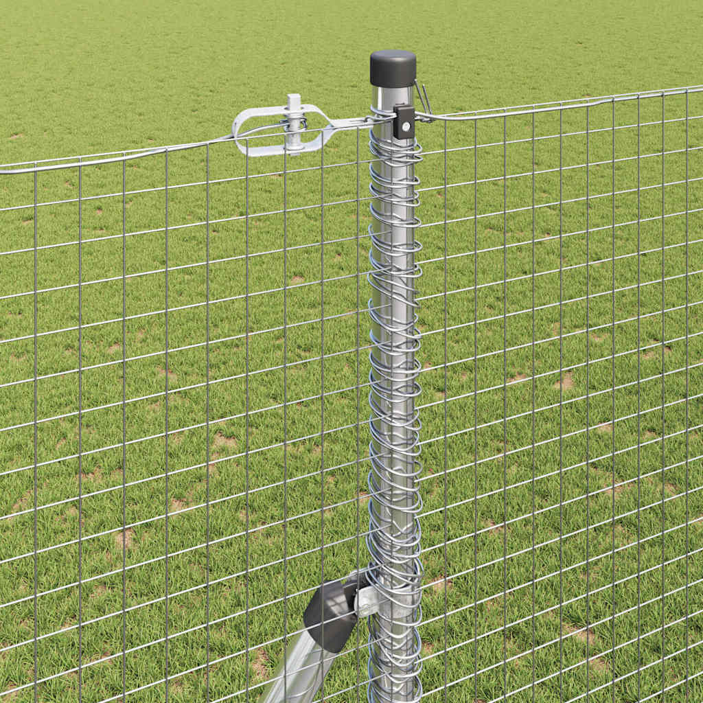 vidaXL Zaunpfosten Silber 25 x 1,5 m (25 x 25 mm Maschendraht) Stahl
