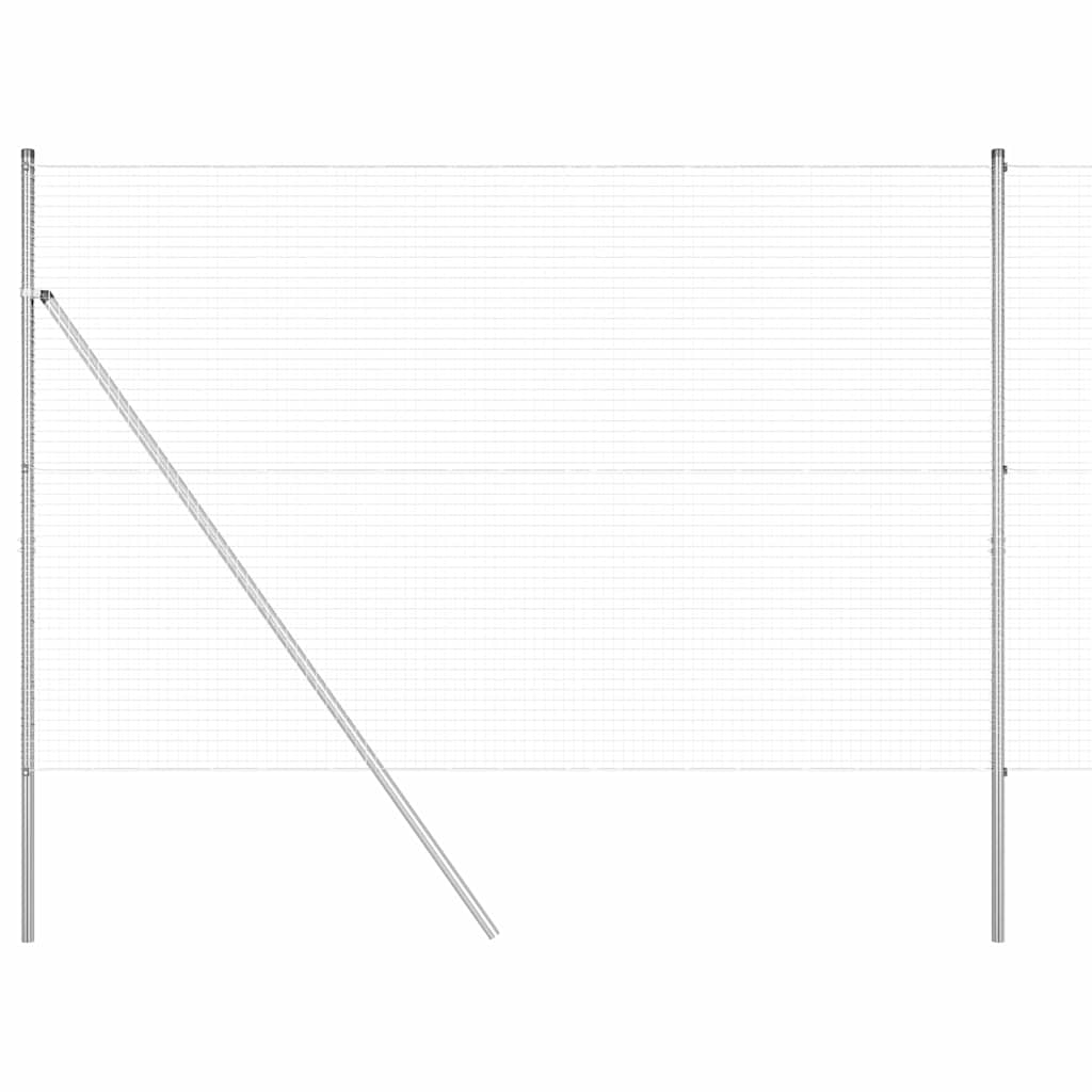 vidaXL Zaunpfosten Silber 25 x 1,6 m (25 x 25 mm Gitter) Stahl