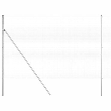 vidaXL Zaunpfosten Silber 25 x 1,6 m (25 x 25 mm Gitter) Stahl