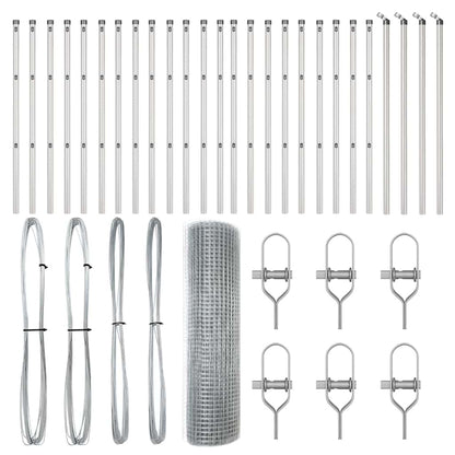 Zaunpfosten Silber 50 x 0,5 m (12 x 12 mm Masche) Stahl