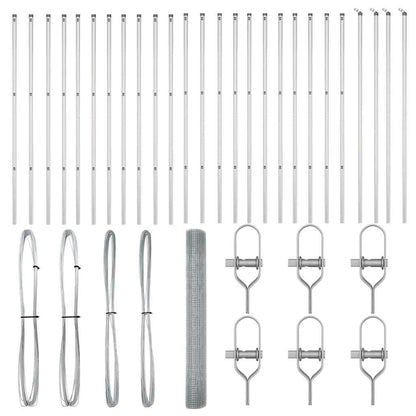 Zaunpfosten Silber 50 x 1 m (12 x 12 mm Netz) Stahl