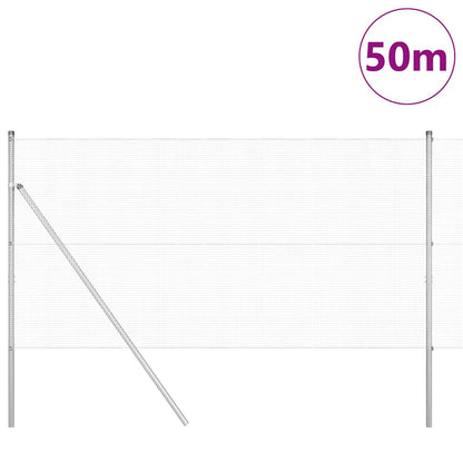 vidaXL Zaunpfosten Silber 50 x 1,2 m (12 x 12 mm Maschen) Stahl