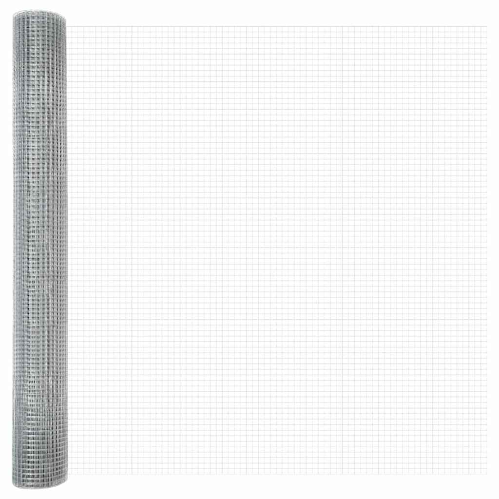 Zaunpfosten Silber 50 x 1,2 m (16 x 16 mm Netz) Stahl