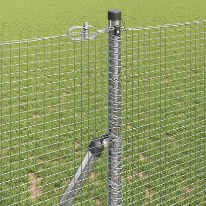 vidaXL Zaunpfosten Silber 50 x 1,4 m (16 x 16 mm Gewebe) Stahl