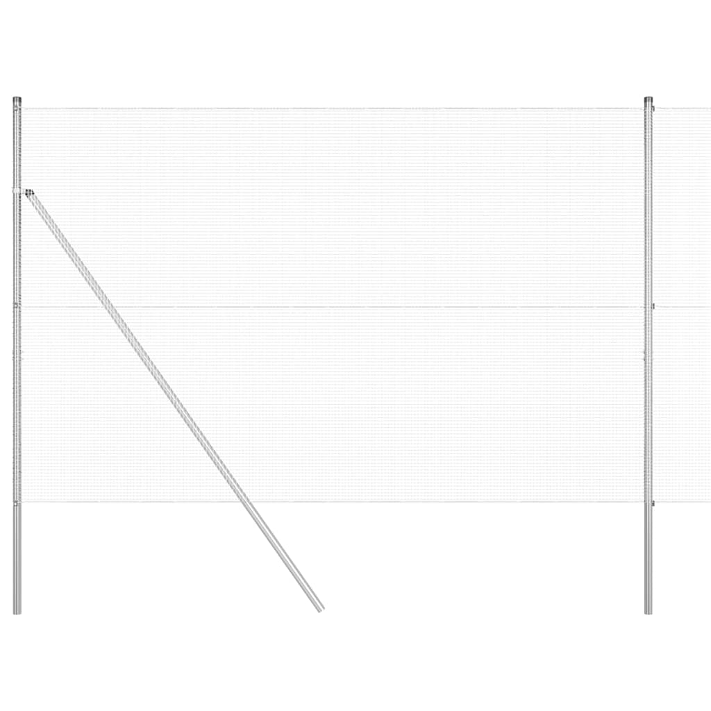 vidaXL Zaunpfosten Silber 50 x 1,5 m (12 x 12 mm Maschen) Stahl