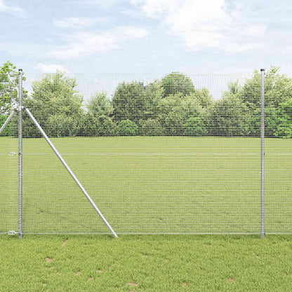 vidaXL Zaunpfosten Silber 50 x 1,6 m (16 x 16 mm Maschen) Stahl