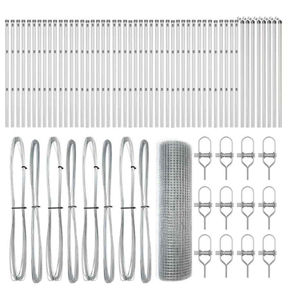 Zaunpfosten Silber 100 x 0,4 m (12 x 12 mm Netz) Stahl