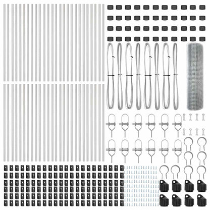 Zaunpfosten Silber 100 x 0,8 m (16 x 16 mm Netz) Stahl