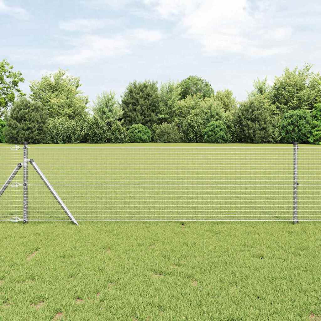 vidaXL Zaunpfosten Silber 100 x 0,8 m (19 x 19 mm Maschenweite) Stahl