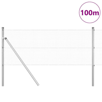 vidaXL Zaunpfosten Silber 100 x 0,8 m (19 x 19 mm Maschenweite) Stahl