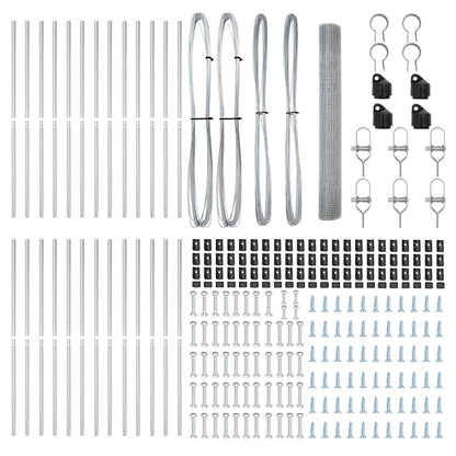 Zaunpfosten Silber 100 x 1 m (19 x 19 mm Maschen) Stahl