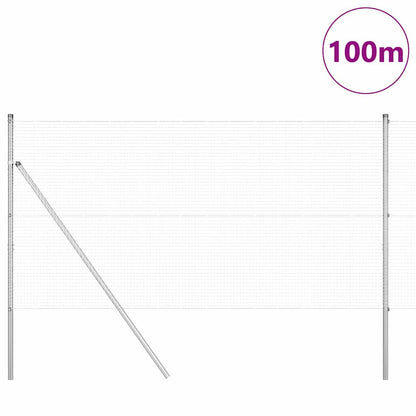 Zaunpfosten Silber 100 x 1 m (19 x 19 mm Maschen) Stahl