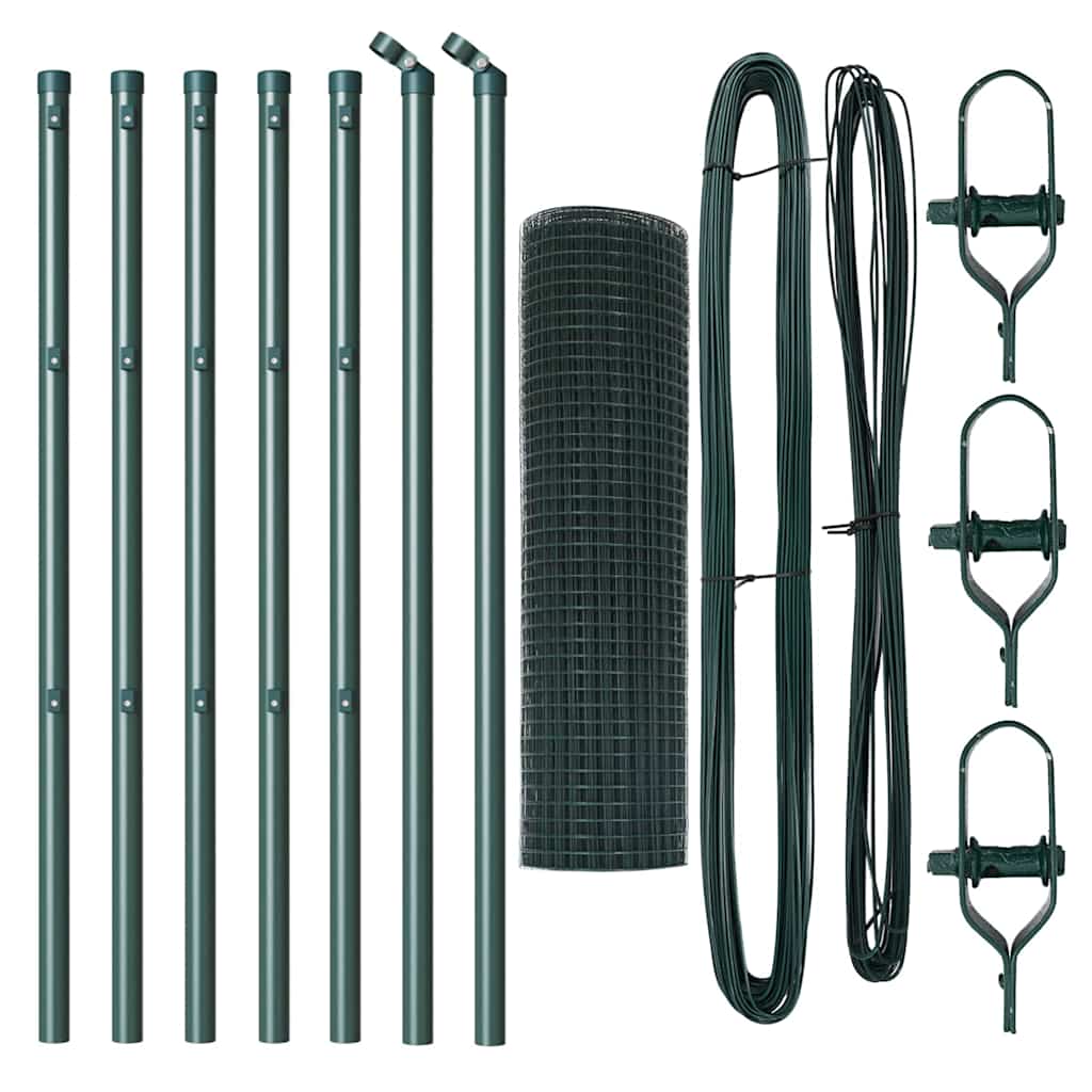 Zaunpfosten Grün 10 x 0,4 m (25 x 25 mm Maschendraht)