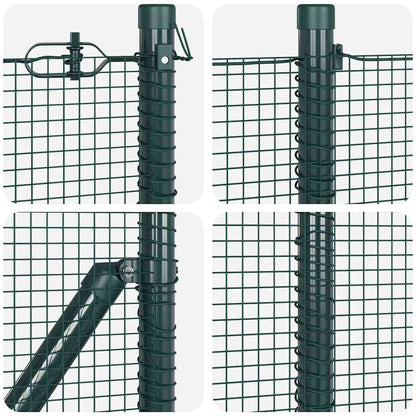 vidaXL Zaunpfosten Grün 10 x 0,6 m (12 x 12 mm Netz) Stahl und PVC
