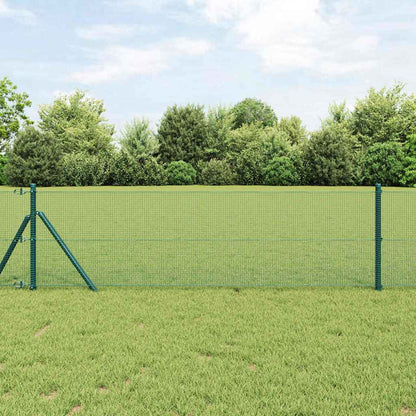 vidaXL Zaunpfosten Grün 10 x 0,6 m (12 x 12 mm Netz) Stahl und PVC