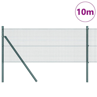 vidaXL Zaunpfosten Grün 10 x 0,6 m (12 x 12 mm Netz) Stahl und PVC