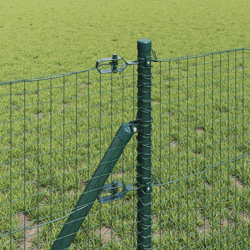 vidaXL Zaunpfosten Grün 10 x 0,6 m (Masche 25 x 25 mm) Stahl und PVC