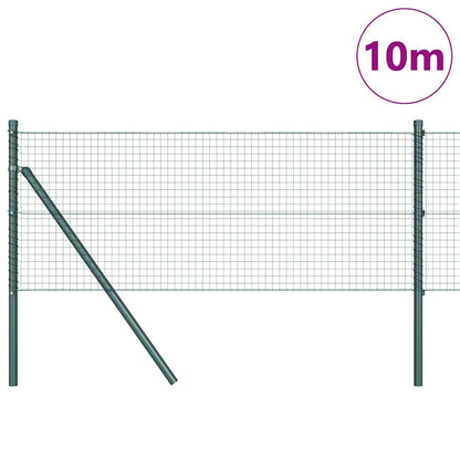 vidaXL Zaunpfosten Grün 10 x 0,6 m (Masche 25 x 25 mm) Stahl und PVC