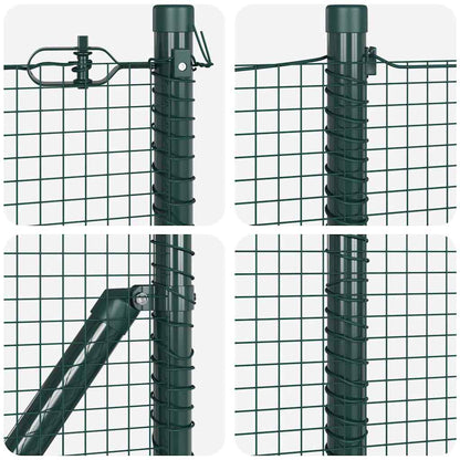 vidaXL Zaunpfosten Grün 10 x 0,8 m (16 x 16 mm Draht) Stahl und PVC