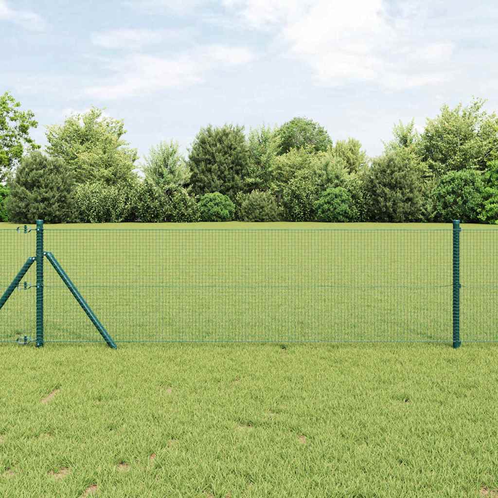 vidaXL Zaunpfosten Grün 10 x 0,8 m (16 x 16 mm Draht) Stahl und PVC