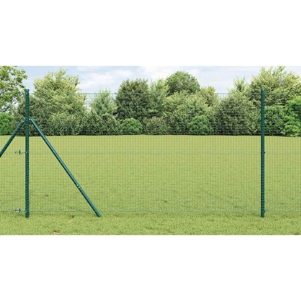 vidaXL Zaunpfosten Grün 10 x 1 m (25 x 25 mm Maschen ) Stahl