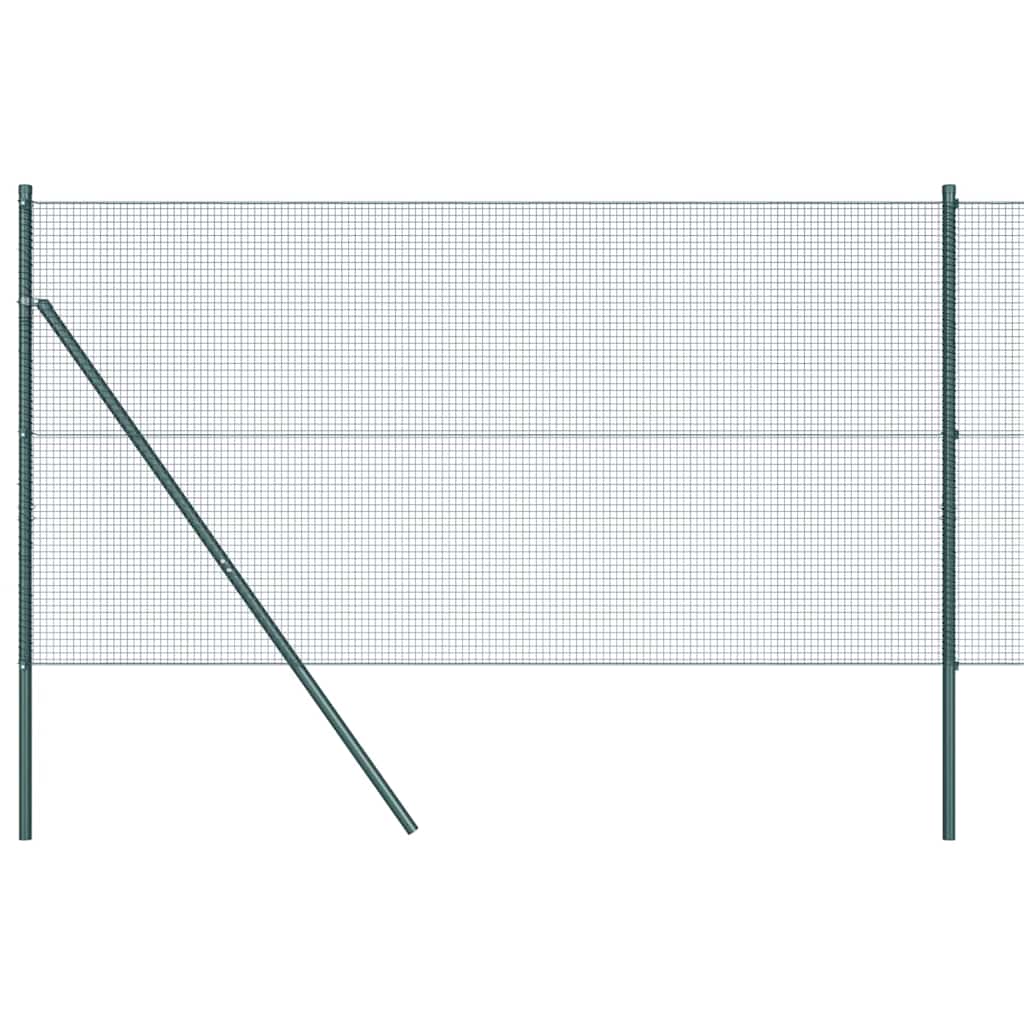 vidaXL Zaunpfosten Grün 10 x 1,2 m (16 x 16 mm Netz) Stahl und PVC