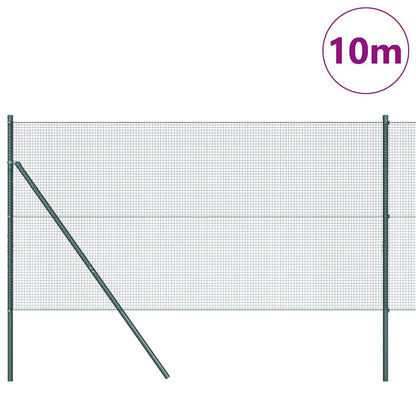 vidaXL Zaunpfosten Grün 10 x 1,2 m (16 x 16 mm Netz) Stahl und PVC