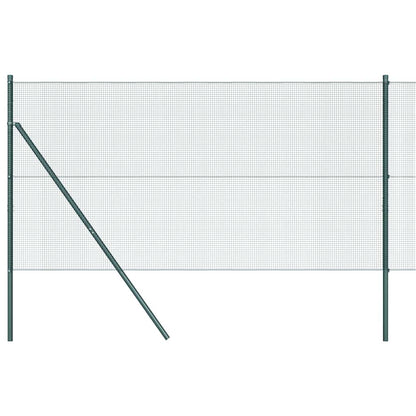 Zaunpfosten Grün 10 x 1,4 m (12 x 12 mm Maschen) Stahl und PVC